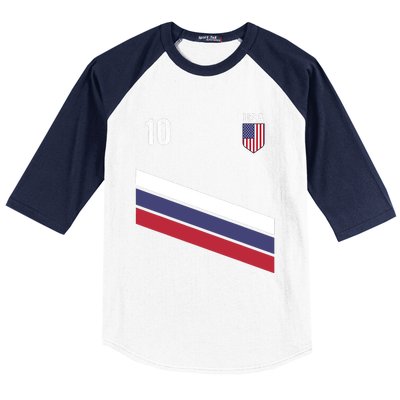 USA Jersey Soccer, Retro 10 American Football USA Soccer Baseball Sleeve Shirt