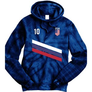 USA Jersey Soccer, Retro 10 American Football USA Soccer Tie Dye Hoodie