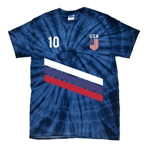 USA Jersey Soccer, Retro 10 American Football USA Soccer Tie-Dye T-Shirt