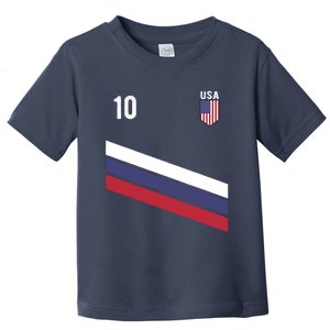 USA Jersey Soccer, Retro 10 American Football USA Soccer Toddler T-Shirt