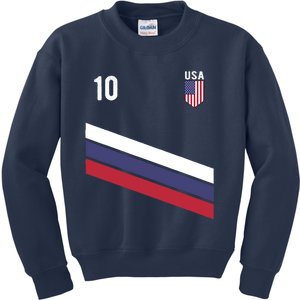 USA Jersey Soccer, Retro 10 American Football USA Soccer Kids Sweatshirt