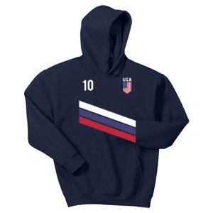 USA Jersey Soccer, Retro 10 American Football USA Soccer Kids Hoodie