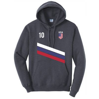 USA Jersey Soccer, Retro 10 American Football USA Soccer Tall Hoodie