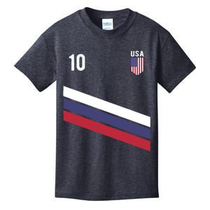 USA Jersey Soccer, Retro 10 American Football USA Soccer Kids T-Shirt