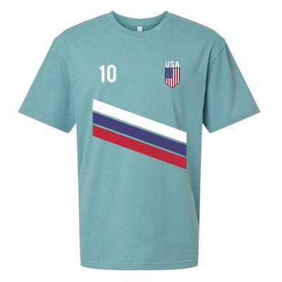 USA Jersey Soccer, Retro 10 American Football USA Soccer Sueded Cloud Jersey T-Shirt