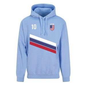 USA Jersey Soccer, Retro 10 American Football USA Soccer Unisex Surf Hoodie