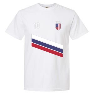 USA Jersey Soccer, Retro 10 American Football USA Soccer Garment-Dyed Heavyweight T-Shirt