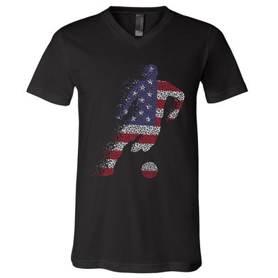 USA Jersey Soccer V-Neck T-Shirt