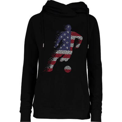 USA Jersey Soccer Womens Funnel Neck Pullover Hood