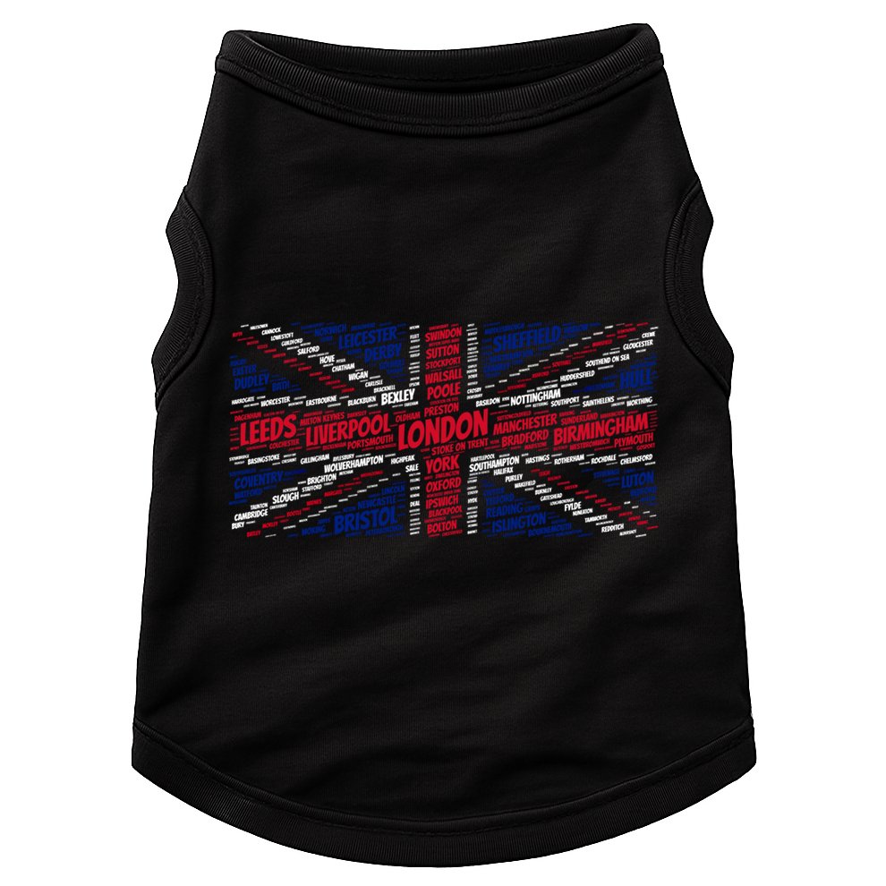 Union Jack With City Called Word Art Gift Doggie Tank