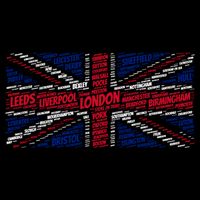 Union Jack With City Called Word Art Gift Cooling Performance Crew T-Shirt