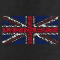 Union Jack With City Called Word Art Gift Adult Drive Performance Visor