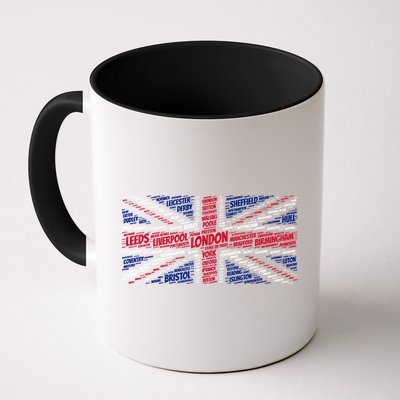 Union Jack With City Called Word Art Gift Mug