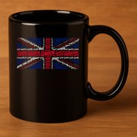 Union Jack With City Called Word Art Gift 11oz C Handle Ceramic Mug