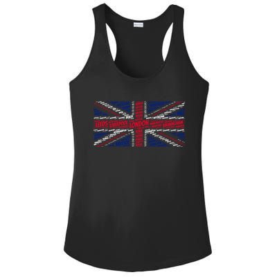 Union Jack With City Called Word Art Gift Ladies PosiCharge Competitor Racerback Tank