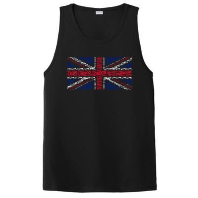 Union Jack With City Called Word Art Gift PosiCharge Competitor Tank