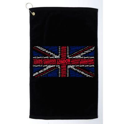 Union Jack With City Called Word Art Gift Golf Towel