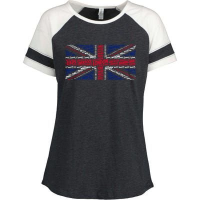 Union Jack With City Called Word Art Gift Enza Ladies Jersey Colorblock Tee