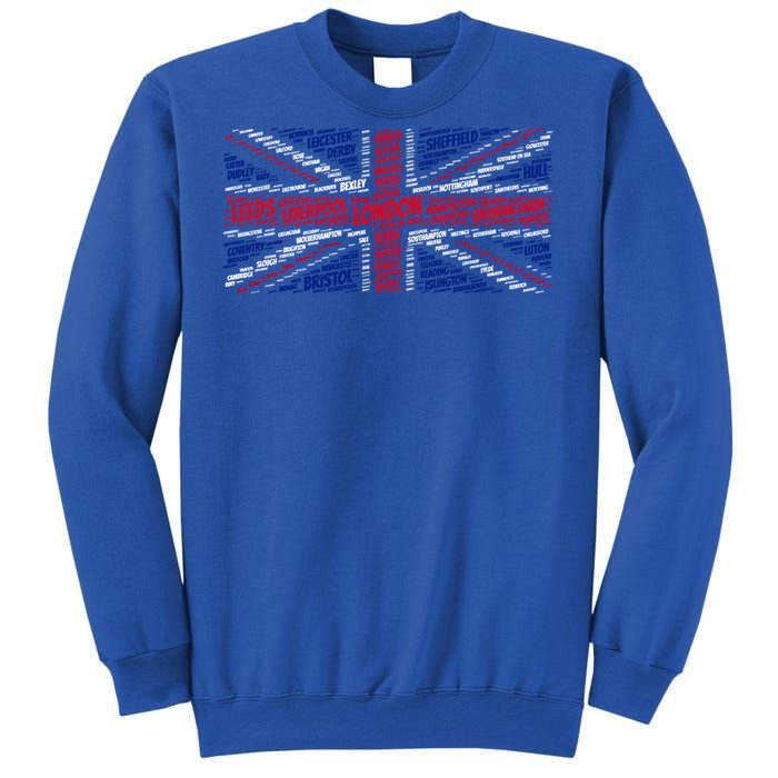 Union Jack With City Called Word Art Gift Sweatshirt