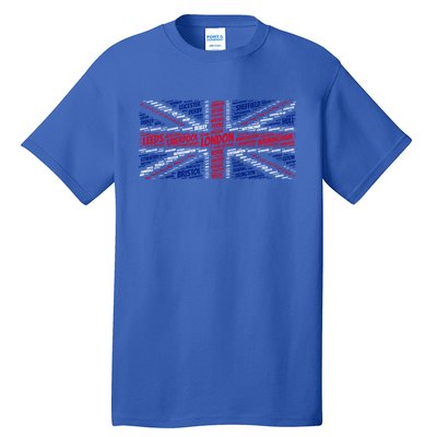 Union Jack With City Called Word Art Gift Tall T-Shirt