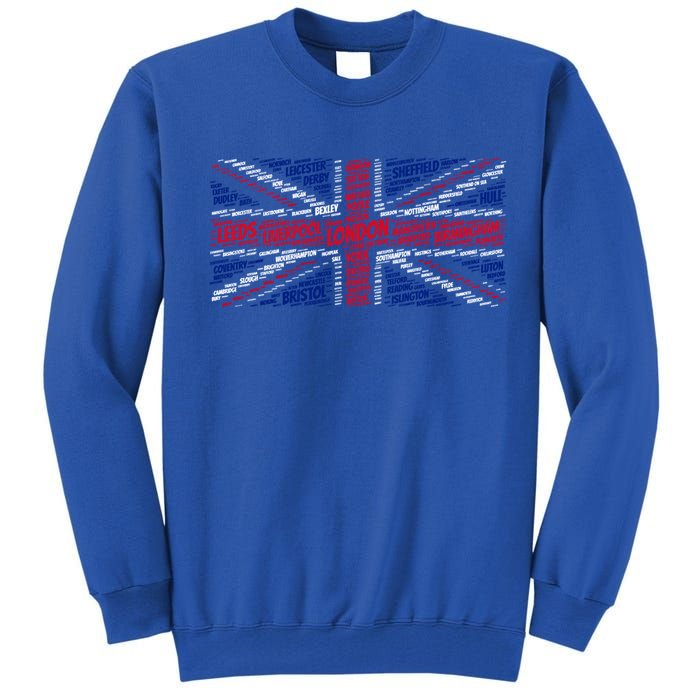 Union Jack With City Called Word Art Gift Tall Sweatshirt