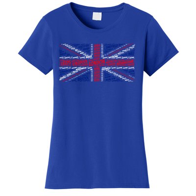 Union Jack With City Called Word Art Gift Women's T-Shirt