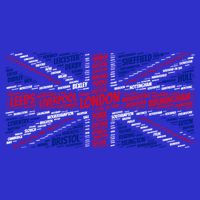 Union Jack With City Called Word Art Gift Womens T-Shirt