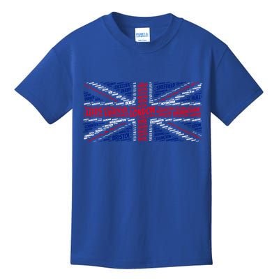Union Jack With City Called Word Art Gift Kids T-Shirt