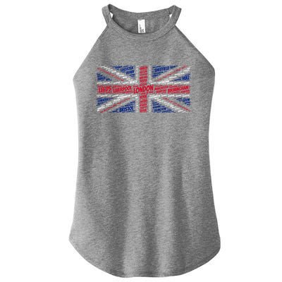 Union Jack With City Called Word Art Gift Women’s Perfect Tri Rocker Tank