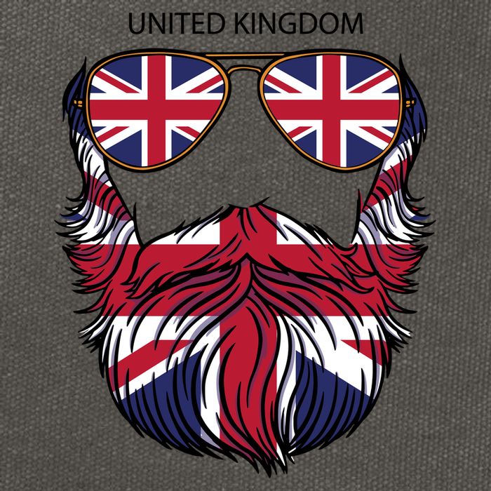 United Kingdom Beard Flag Cotton Canvas Backpack