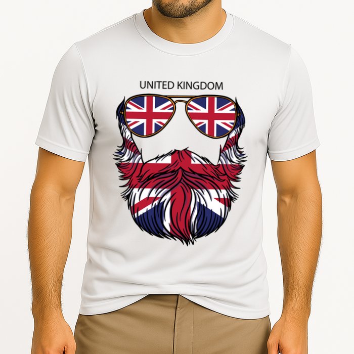 United Kingdom Beard Flag Cooling Performance Crew T-Shirt