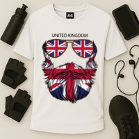 United Kingdom Beard Flag Cooling Performance Crew T-Shirt