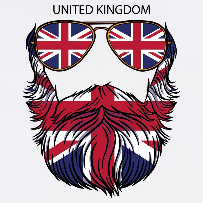 United Kingdom Beard Flag Cooling Performance Crew T-Shirt