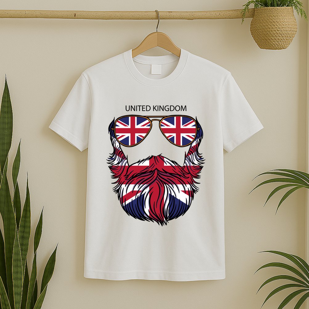 United Kingdom Beard Flag T-Shirt