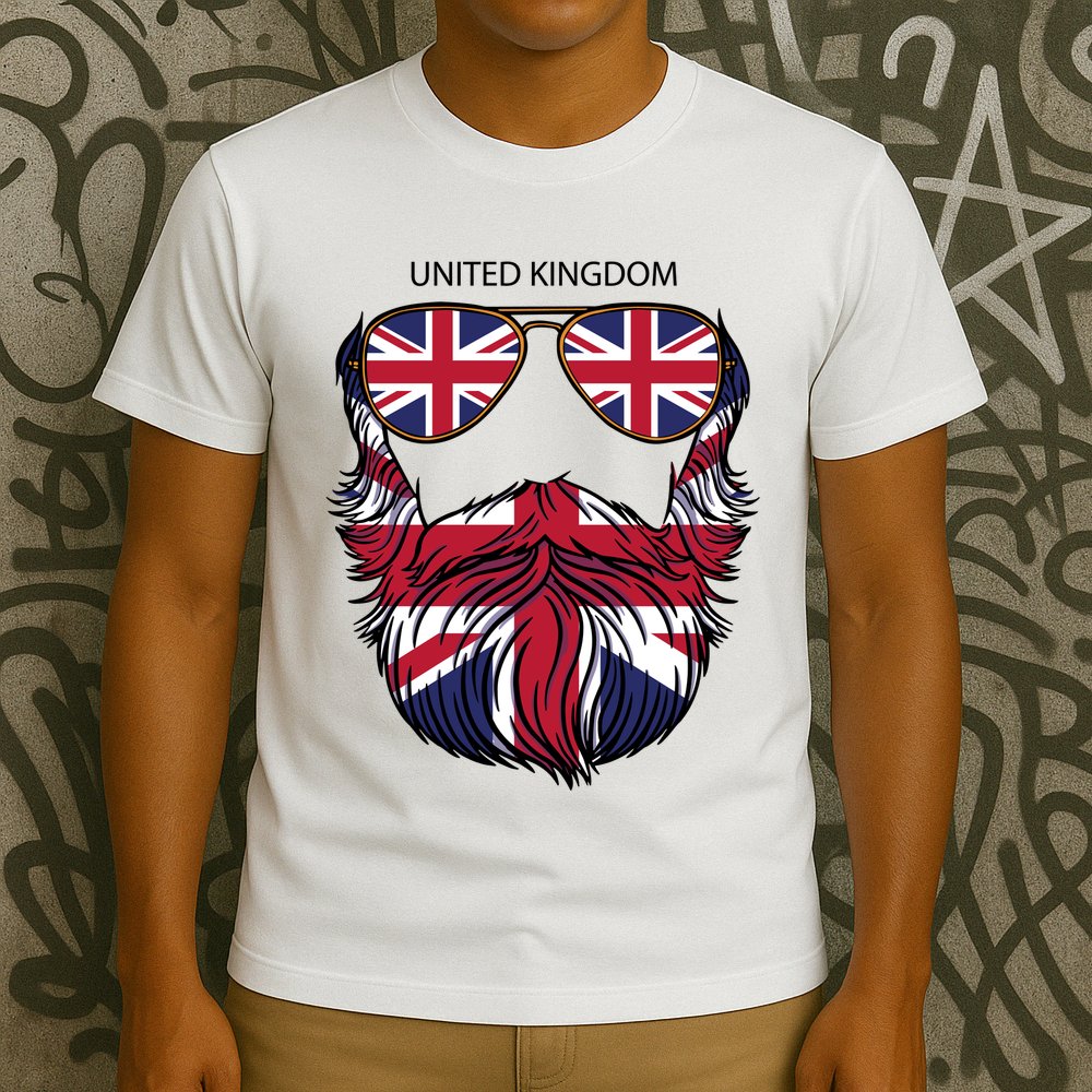 United Kingdom Beard Flag T-Shirt