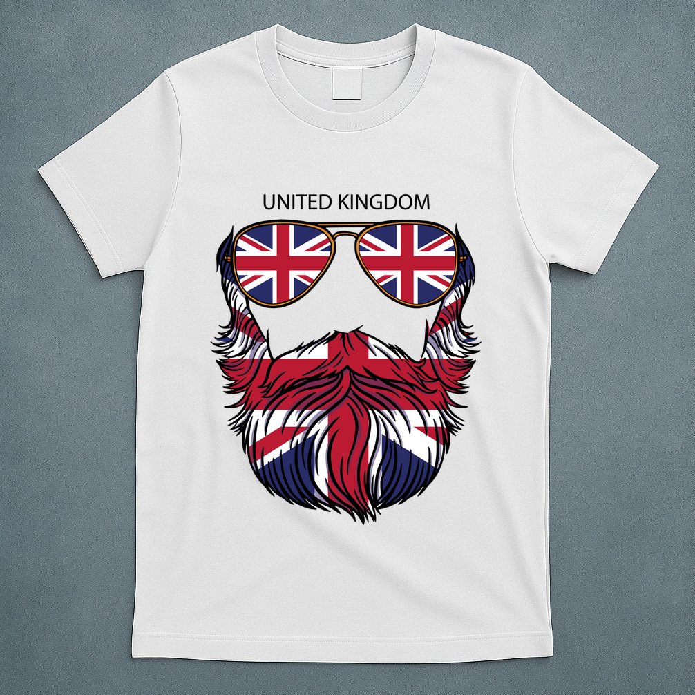 United Kingdom Beard Flag T-Shirt