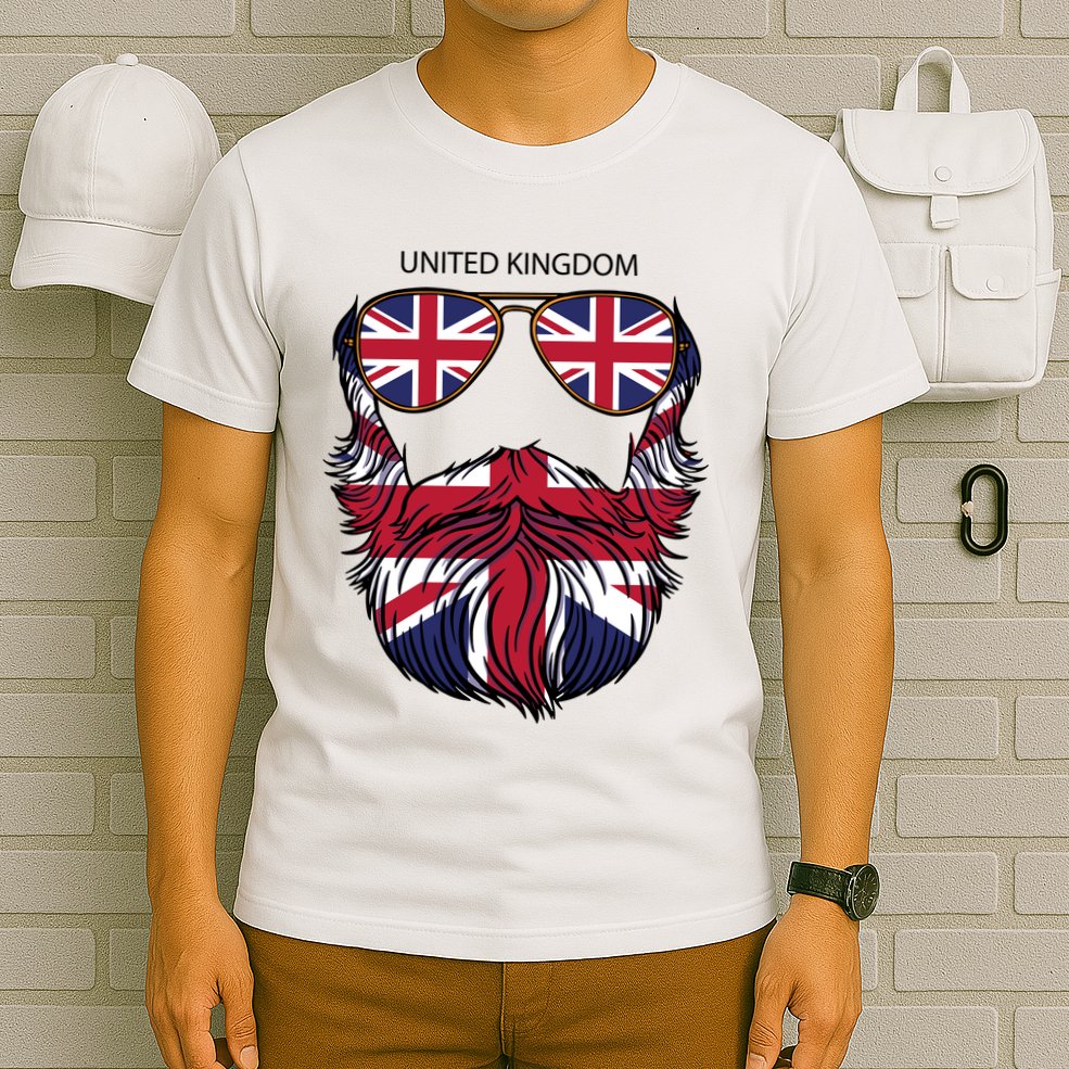 United Kingdom Beard Flag T-Shirt