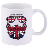 United Kingdom Beard Flag 11oz C Handle Ceramic Mug