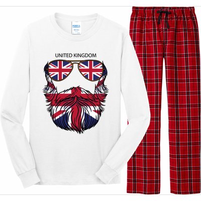 United Kingdom Beard Flag Long Sleeve Pajama Set