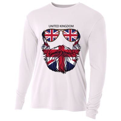 United Kingdom Beard Flag Cooling Performance Long Sleeve Crew