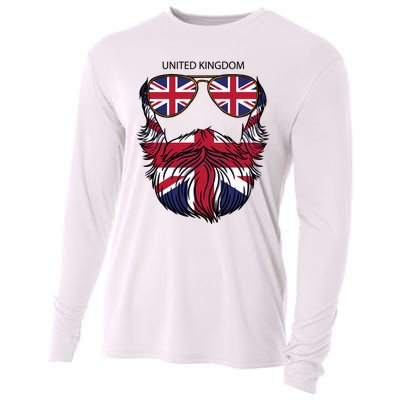 United Kingdom Beard Flag Cooling Performance Long Sleeve Crew