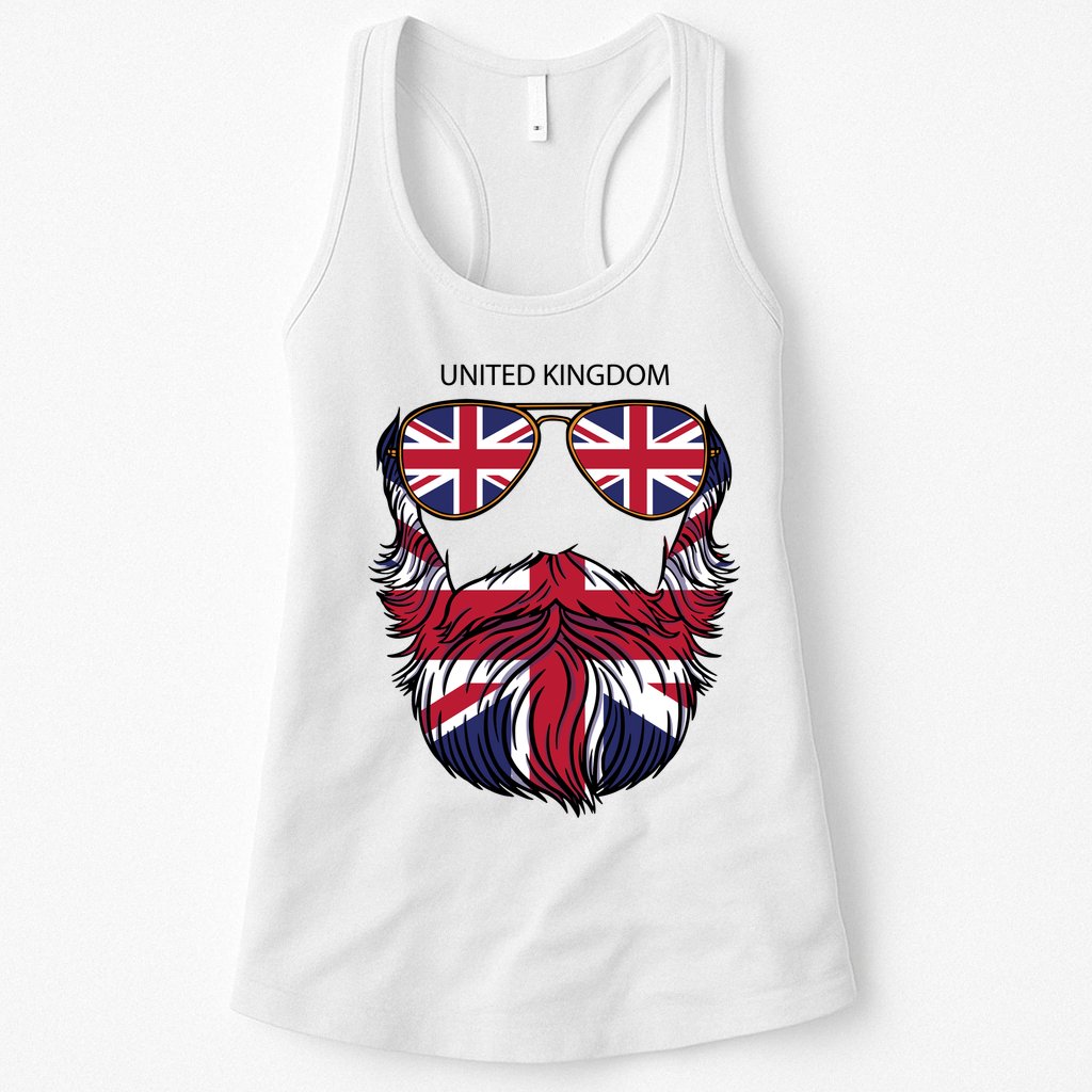 United Kingdom Beard Flag Womens Tank Top