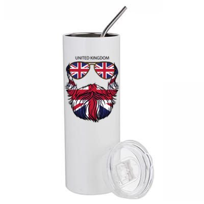 United Kingdom Beard Flag Stainless Steel Tumbler