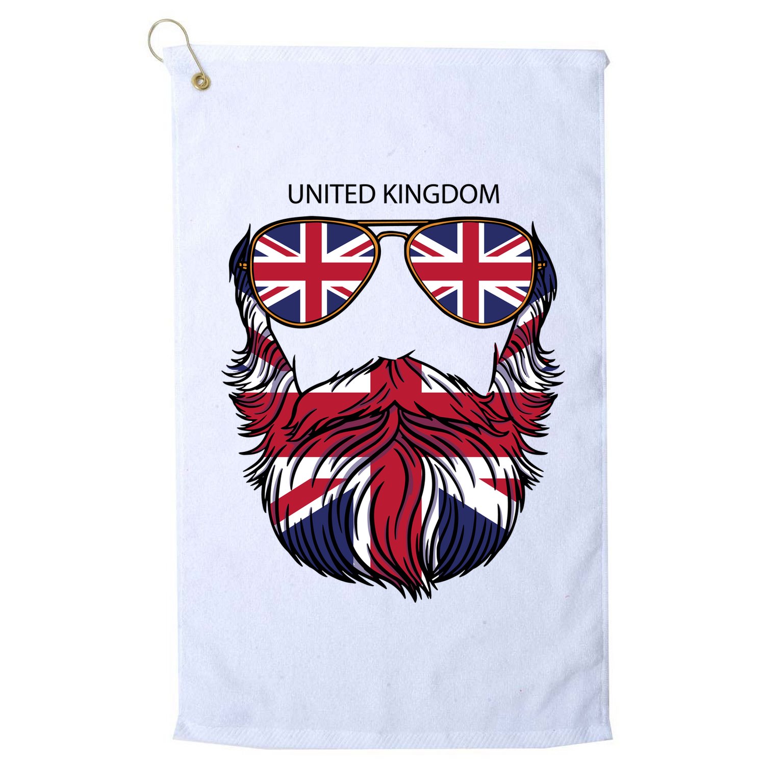 United Kingdom Beard Flag Golf Towel