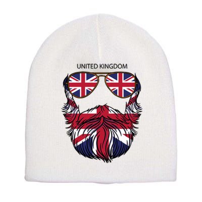 United Kingdom Beard Flag Short Acrylic Beanie