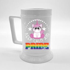 Unicorn Keep Calm And Pride On Cool Gift Beer Stein