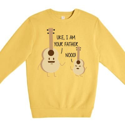 Uke I Am Your Father Ukulele Guitar Premium Crewneck Sweatshirt