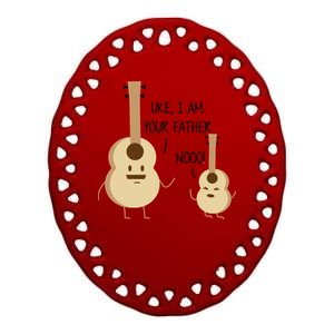 Uke I Am Your Father Ukulele Guitar Ceramic Oval Ornament