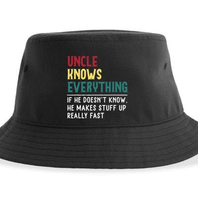 Uncle know Everything Father's day gift for Funny Uncle Dad Sustainable Bucket Hat