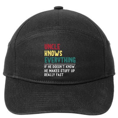 Uncle know Everything Father's day gift for Funny Uncle Dad 7-Panel Snapback Hat